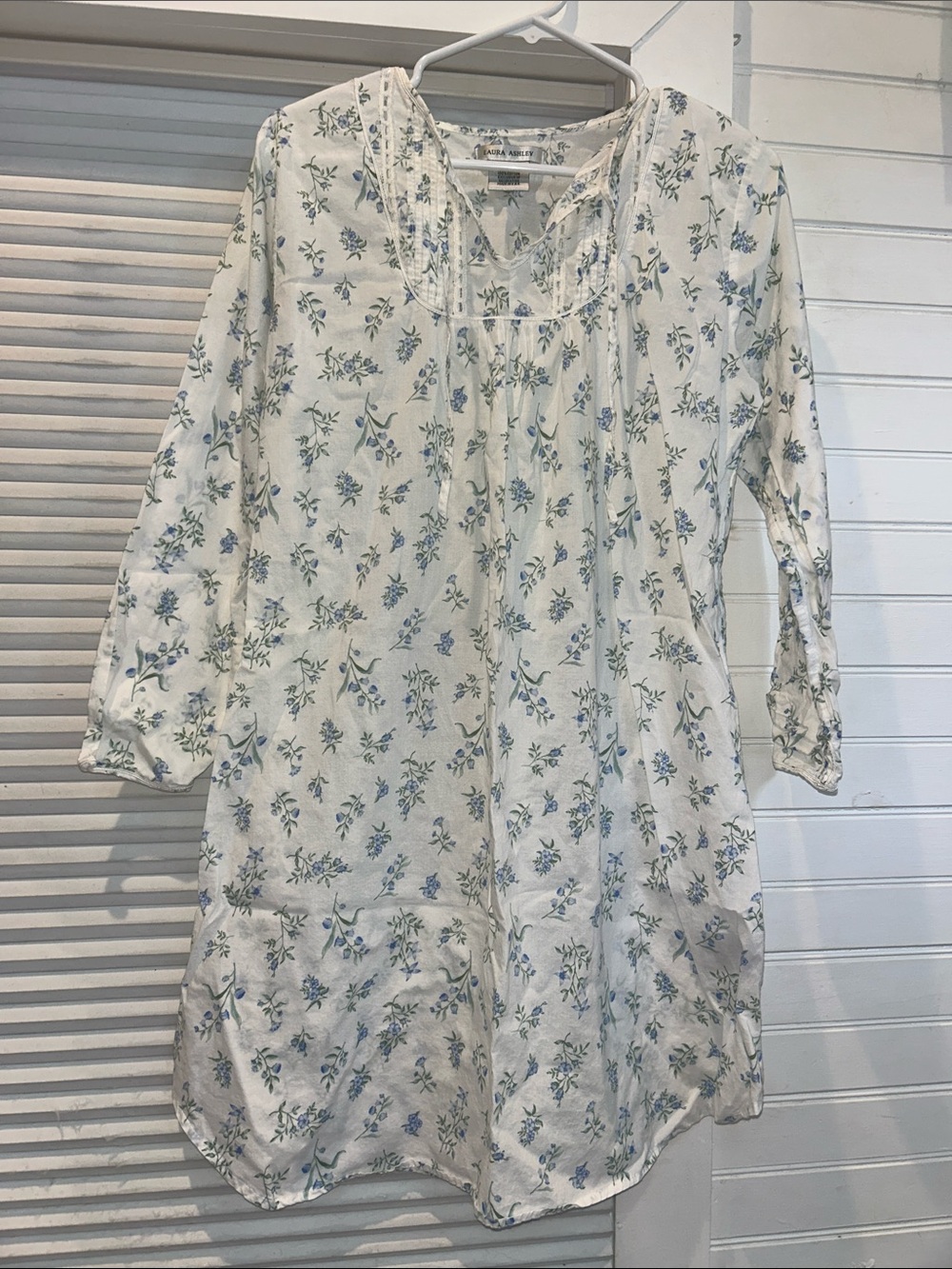 Laura Ashley Children’s Nightgown | Medium | White with Blue Flowers
